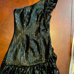 Black sequin cocktail dress